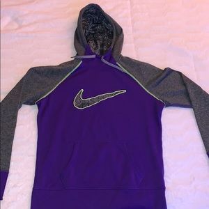 Nike purple green and gray hoodie